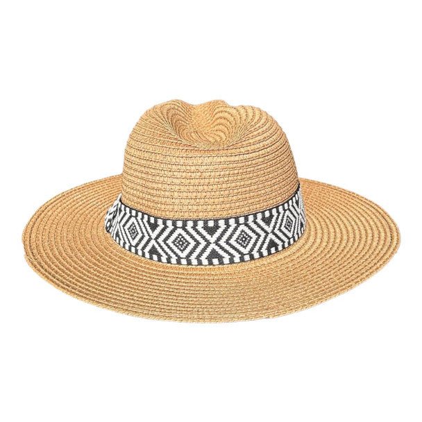 Brown Black And White Patterned Hat