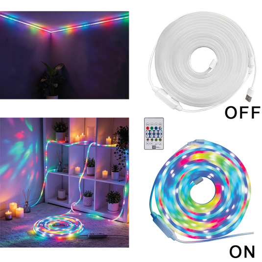 5m IC-RGB LED Strip Light with Remote IP65 HVS201 RGB product image