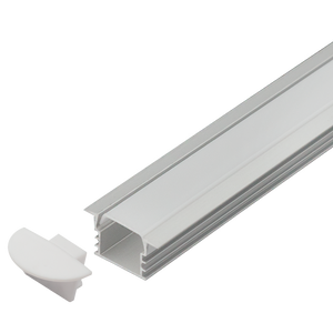 Silver 3m recessed aluminium LED profile with PC cover