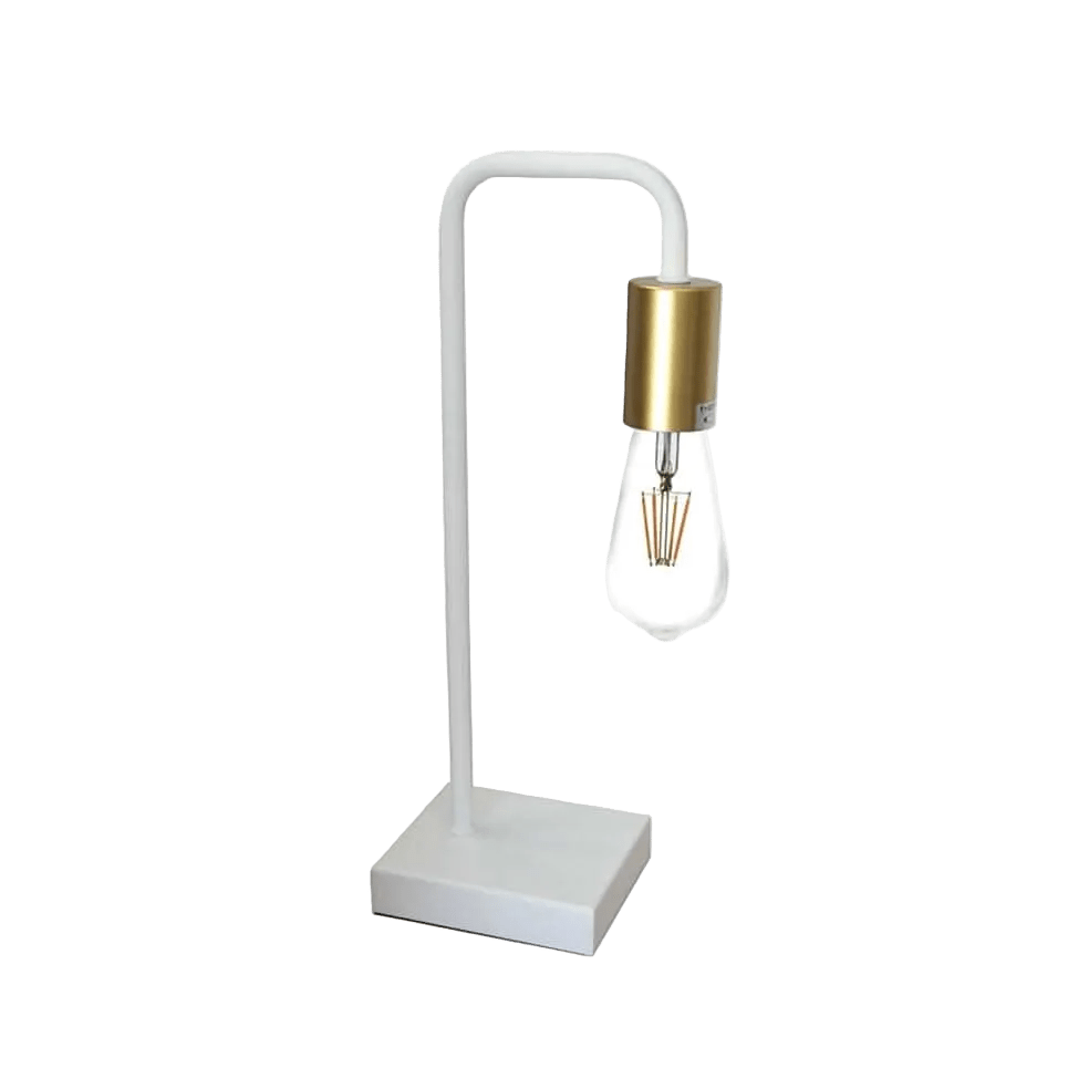 Amelia White & Satin Gold Table Lamp - Modern Aesthetic