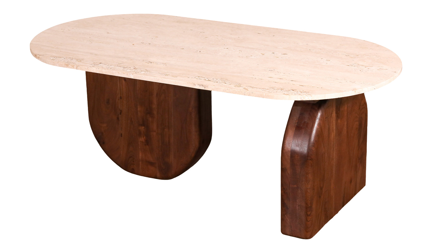 Neapol | Travertine-Walnut Coffee Table 120x60x45