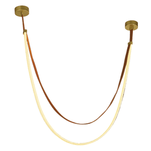 Neon light fixture with two glowing cables on a black background