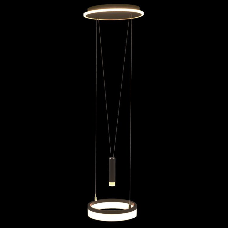 18W LED Pulley Pendant Light - Black