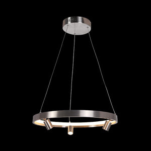 LED 48cm Crown+3 Spot LED Pendant, Satin Nickle