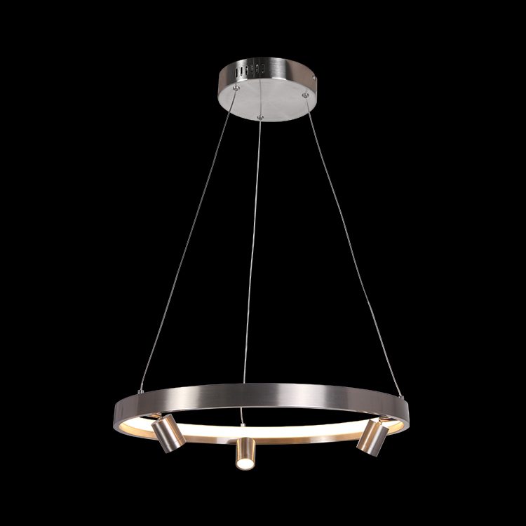 LED 48cm Crown+3 Spot LED Pendant, Satin Nickle