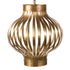 Golden steel pendant light with a sculptural decorative form