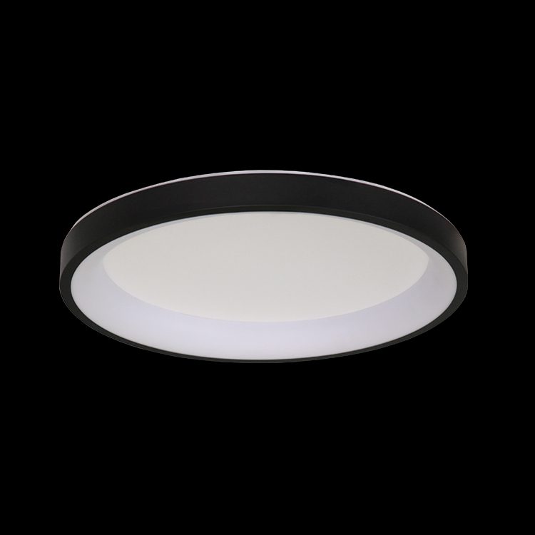 Avery Round Framed Dimmable Warm White Ceiling Light - Black, 36 Watt
