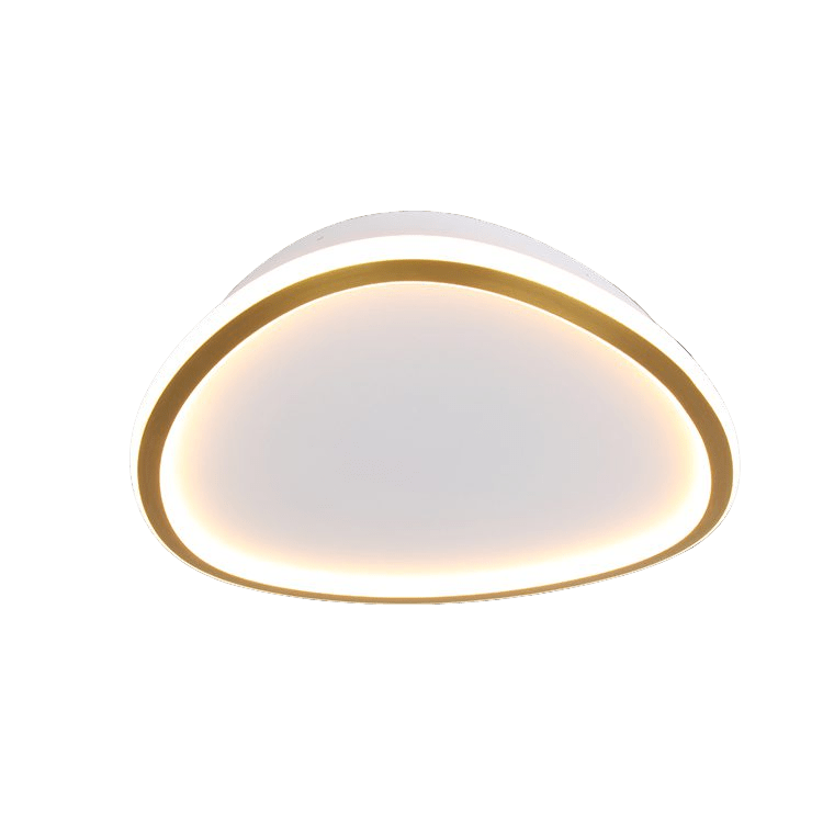 Ceiling light fixture with gold trim on a black background