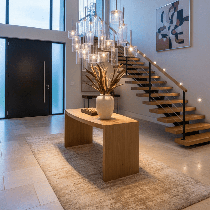 24 Light Chrome Glass Pendant Cluster