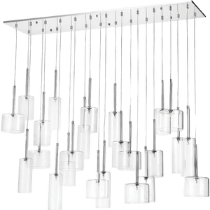 24 Light Chrome Glass Pendant Cluster