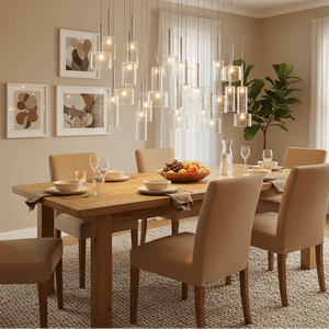 24 Light Chrome Glass Pendant Cluster
