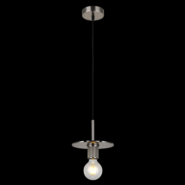Plate Pendant Light - Satin Chrome