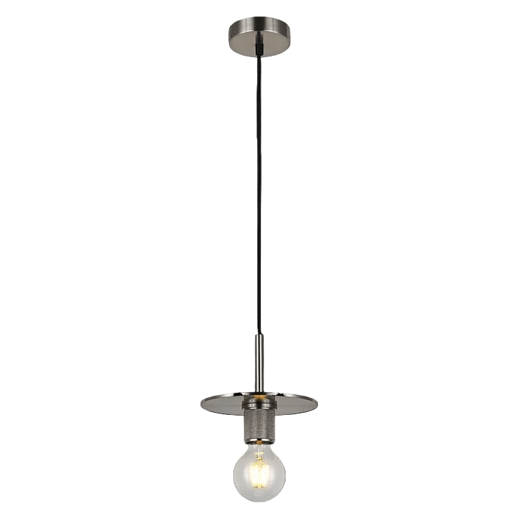 Plate Pendant Light - Satin Chrome