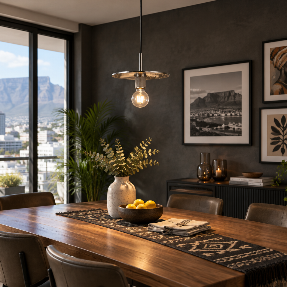 Plate Pendant Light - Satin Chrome