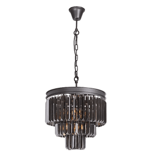 Charcoal Grey 3 Tier Crystal Chandelier