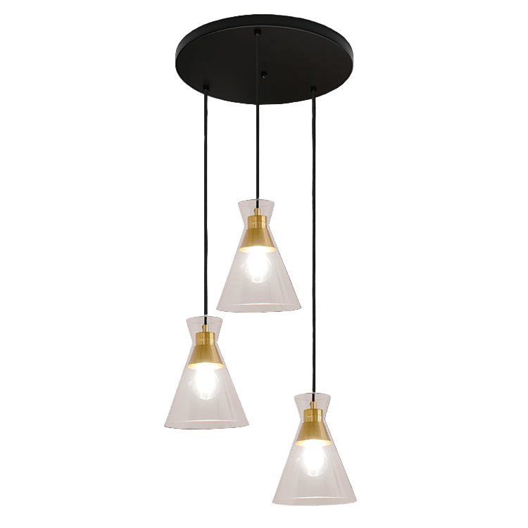 Black & Gold Cleopatra 3 Light Pendant Light