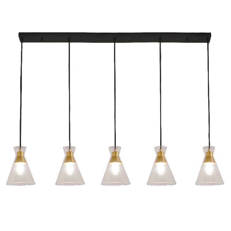 Black & Gold Cleopatra 5 Light Landscape Pendant Light