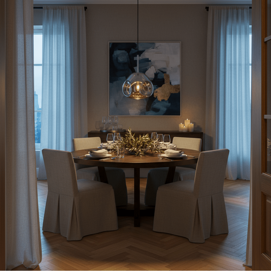 Murphy Smokey Chrome Round Pendant Light
