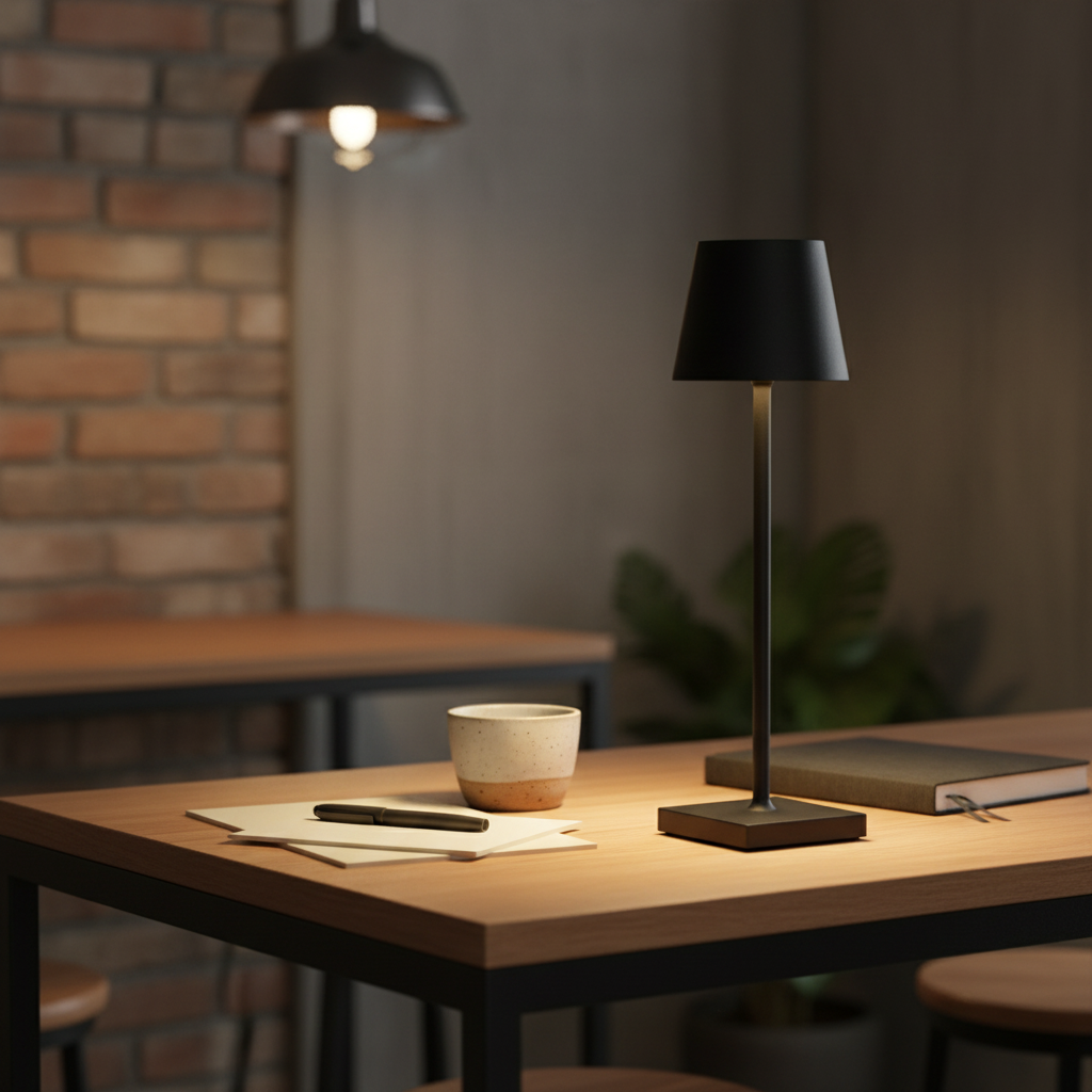 Black Rechargeable Table Lamp
