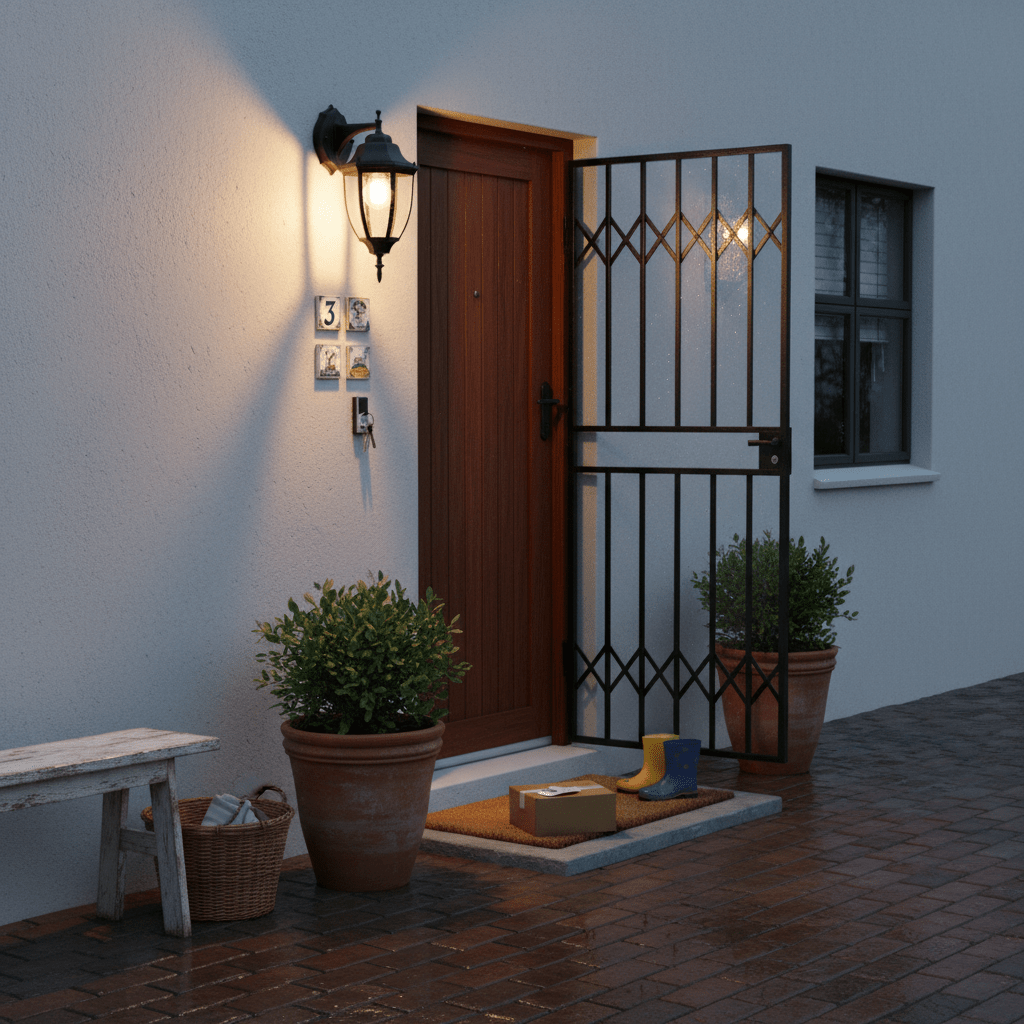 Black Outdoor Wall Light IP43 6-Panel