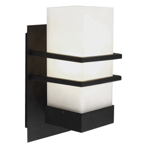 Castle Black Outdoor Wall Light - Frosted Glass