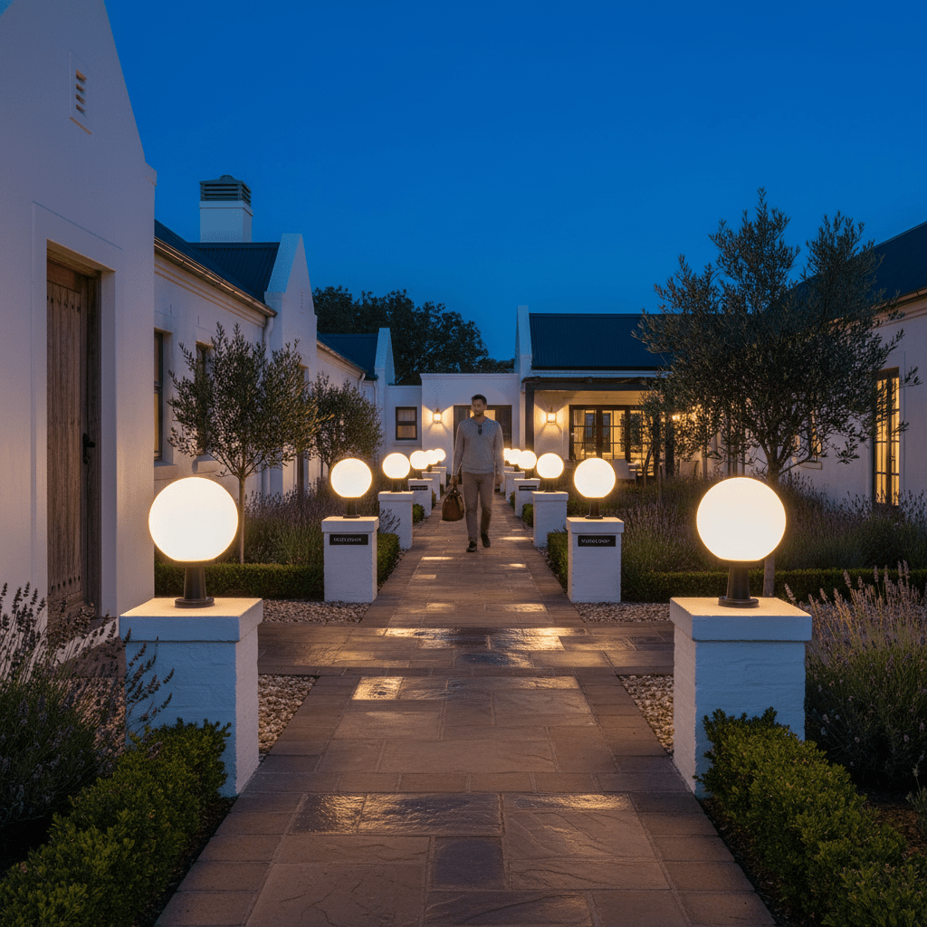Round Opal Pillar Top Light