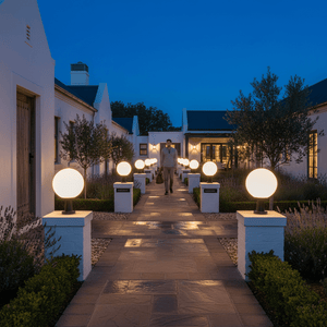 Round Opal Pillar Top Light