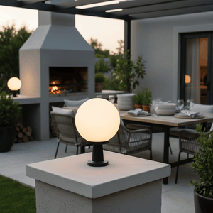 Round Opal Pillar Top Light