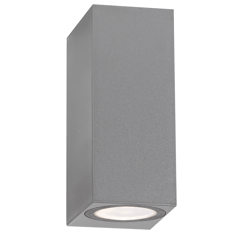 Square Up & Down Wall Light - Grey
