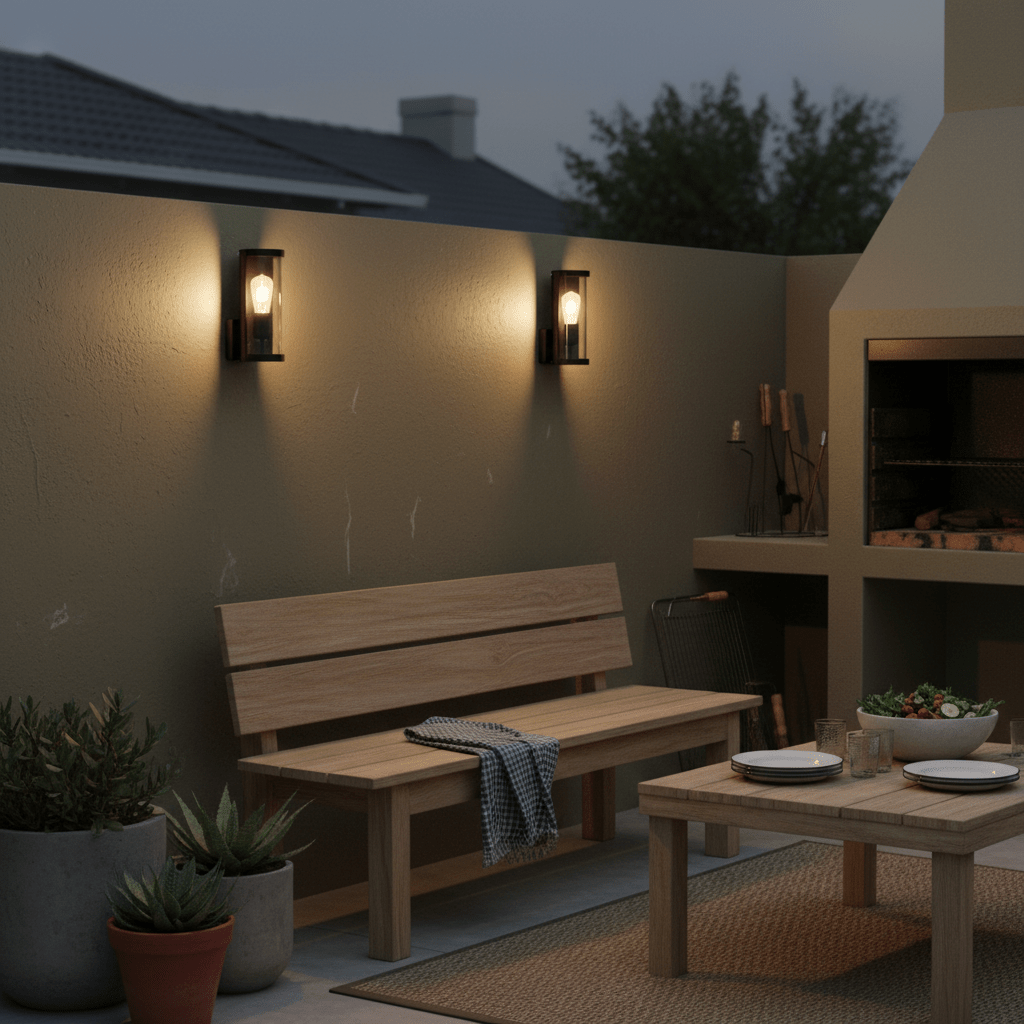 Aluminium Outdoor Wall Light with Clear Glass