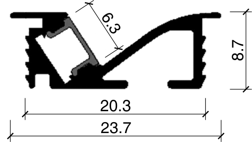 Recessed Cabintery Extrusion - 3M Complete Profile