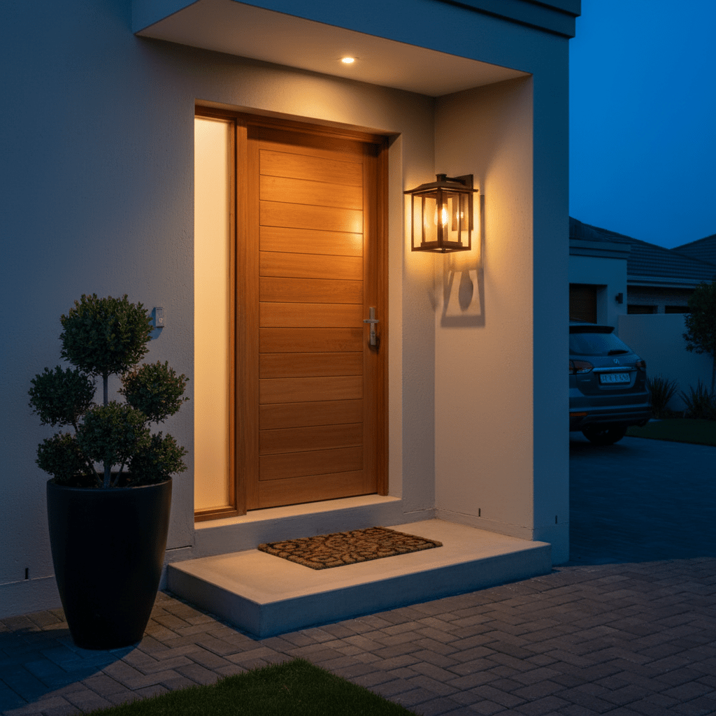 Down Facing Aluminium Lantern with Clear Glass