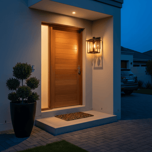 Down Facing Aluminium Lantern with Clear Glass