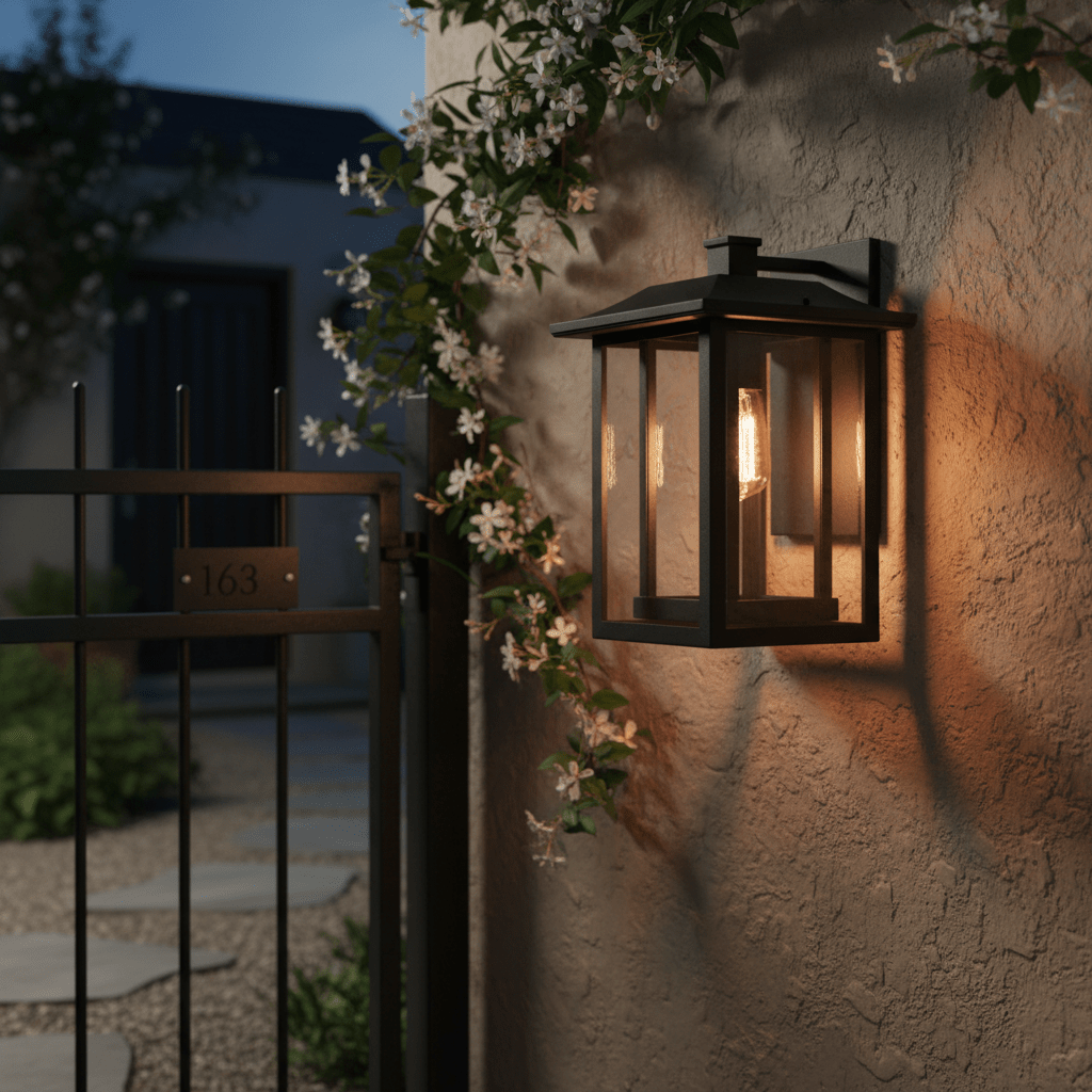 Down Facing Aluminium Lantern with Clear Glass