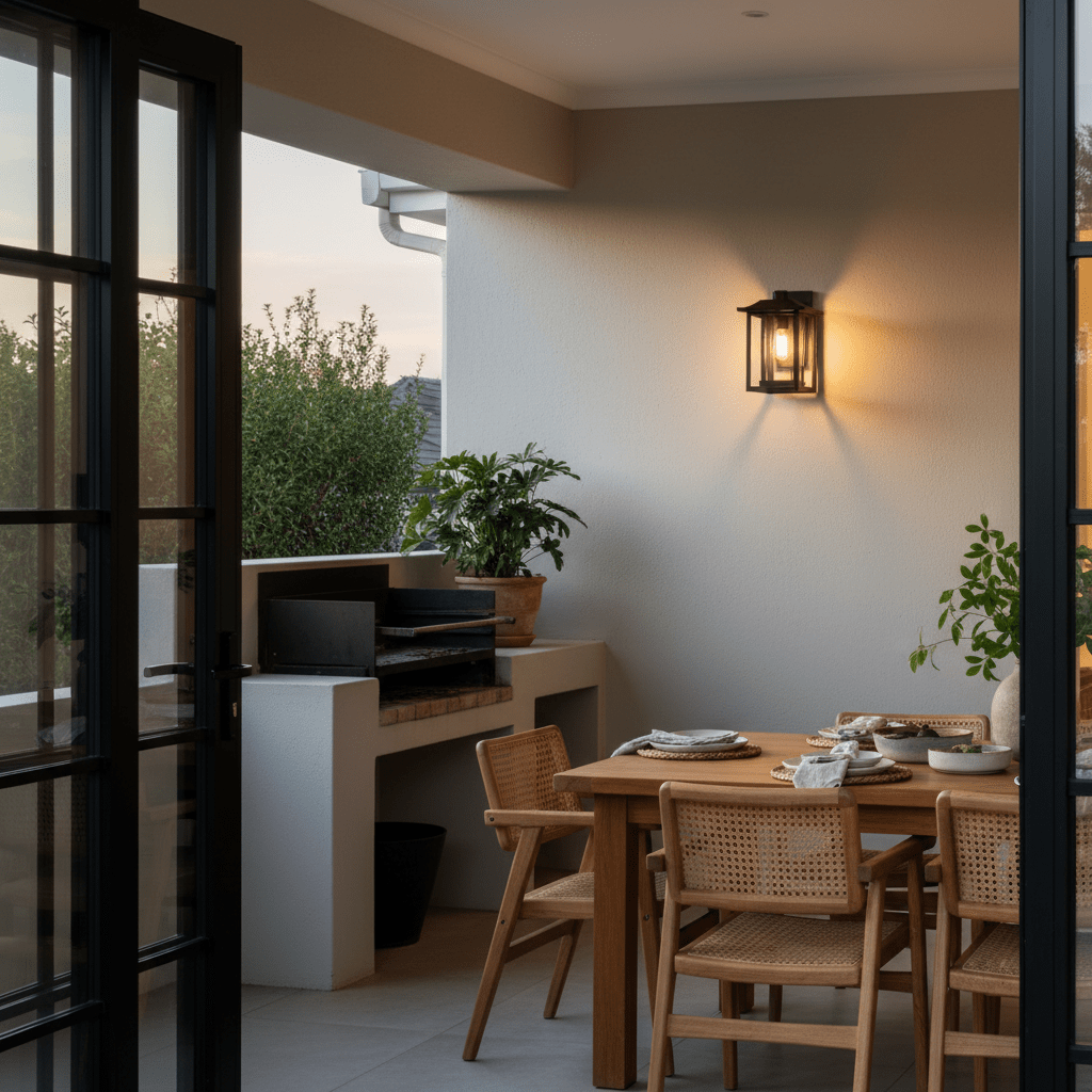 Down Facing Aluminium Lantern with Clear Glass