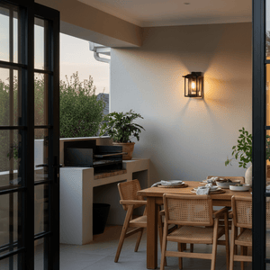 Down Facing Aluminium Lantern with Clear Glass
