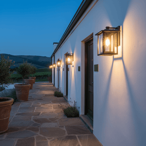 Down Facing Aluminium Lantern with Clear Glass