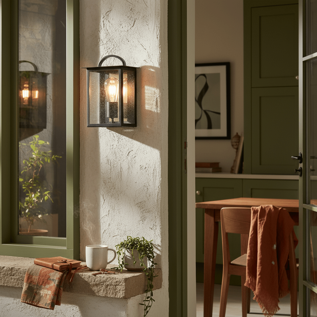 Frankfort Single Black & Gold Outdoor Wall Light