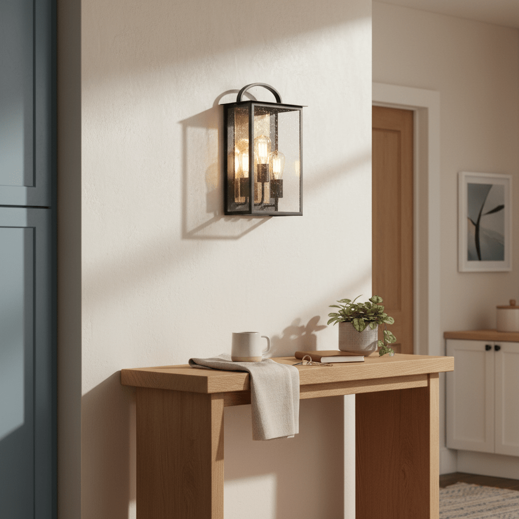 Frankfort Triple Black & Gold Outdoor Wall Light