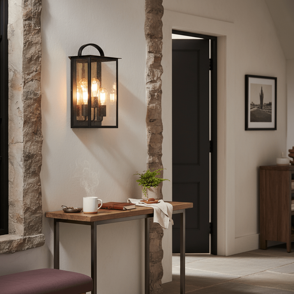 Frankfort Triple Black & Gold Outdoor Wall Light