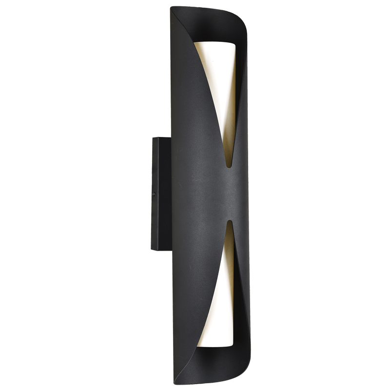 Outdoor Wall Light - Black Metal with Opal Glass