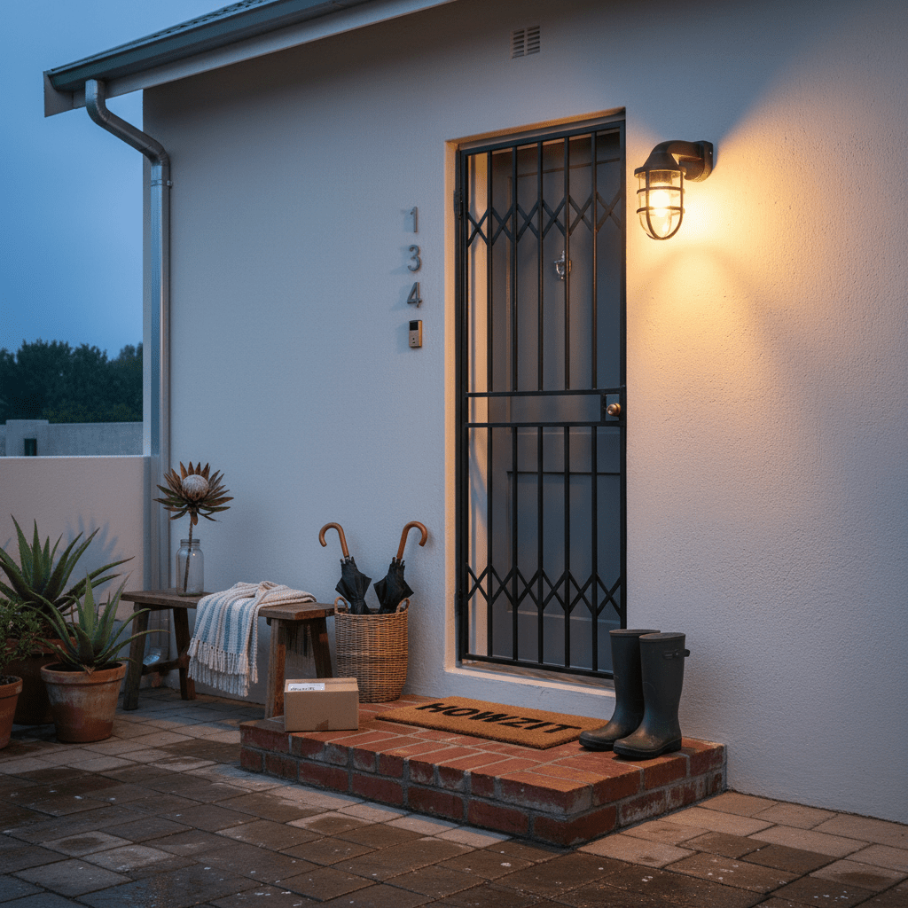 Black LED Outdoor Wall Light IP44