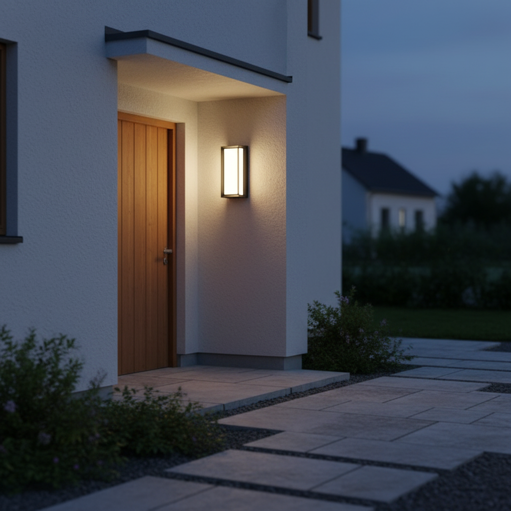 22W LED Outdoor Wall Light - Black
