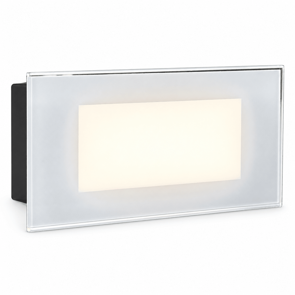 LED footlight with glass cover on a white background