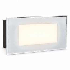 LED footlight with glass cover on a white background