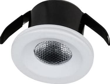 LED Cabinet Light - 3W LED Downlight (230Vac) - Round / Warm White (2700K)
