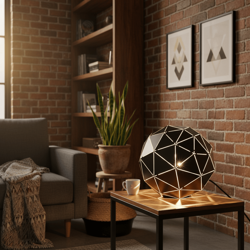 Black Laser Cut Table Lamp - additional product image