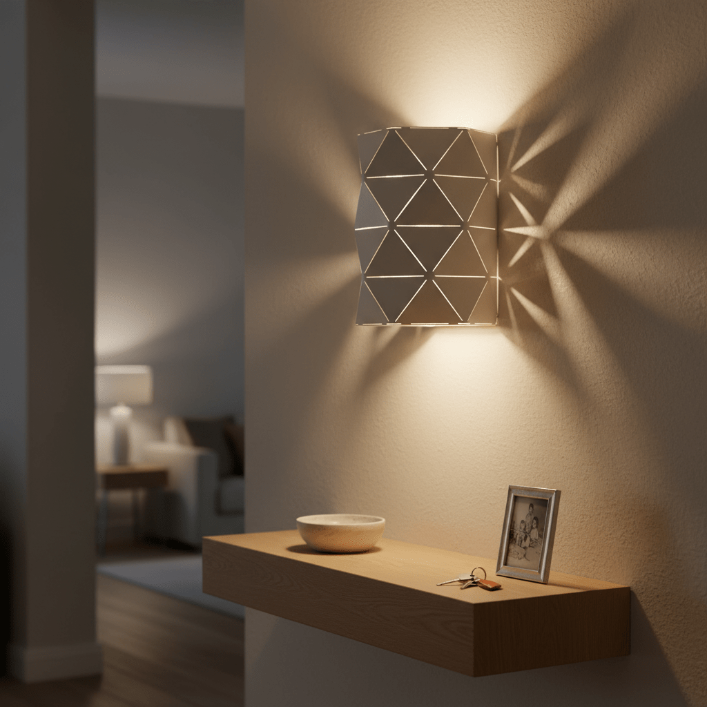 White Laser Cut Wall Light