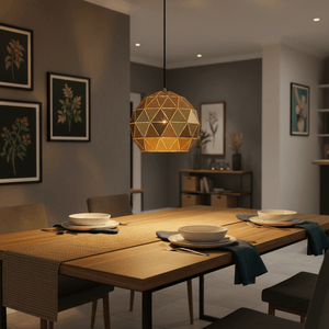 Gold Laser Cut Pendant Light Medium