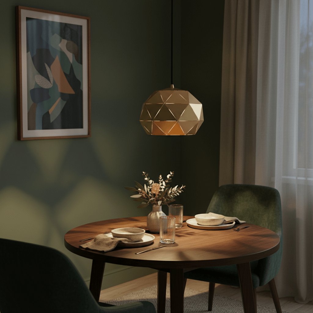 Gold Laser Cut Pendant Light Small
